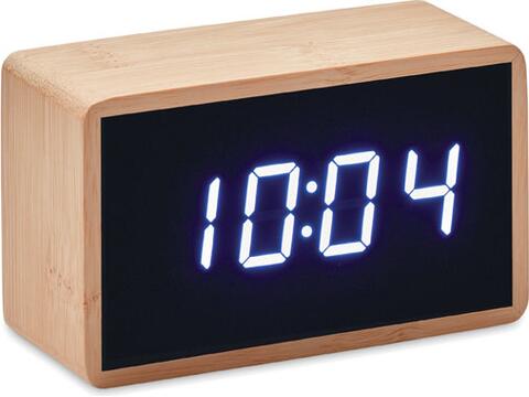 LED alarm clock bamboo casing