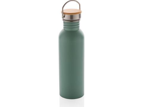 Modern stainless steel bottle with bamboo lid