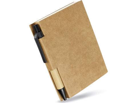 Memo note with mini recycled pen