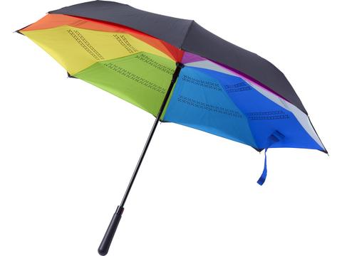 Omkeerbare paraplu met gekleurde onderlaag