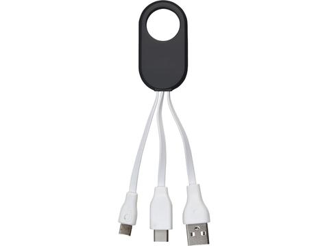 Oplaadkabel met USB-C, standaard USB en Lightning aansluiting