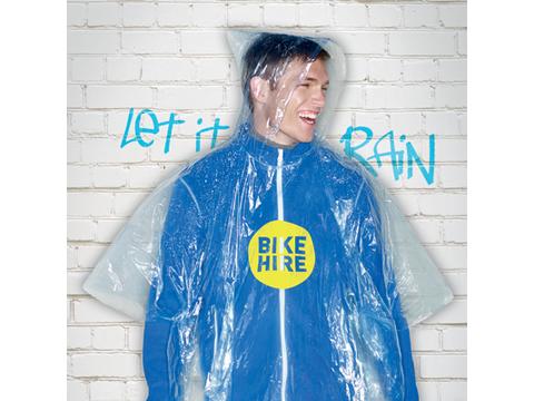 Opvouwbare wegwerp regenponcho bedrukken