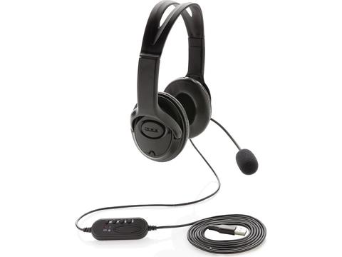 Over ear wired work headset