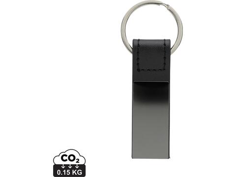 Luxury PU keychain RCS recycled zinc alloy