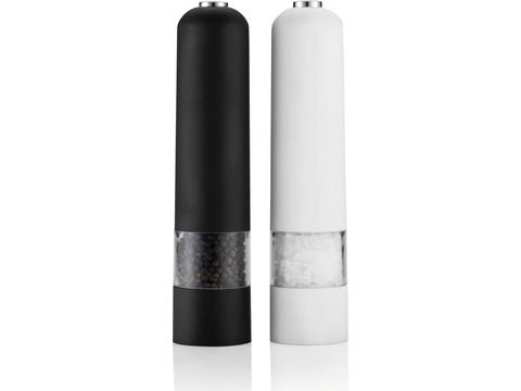 Electric pepper and salt mill set