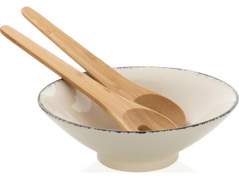 Ukiyo salad bowl with bamboo salad server