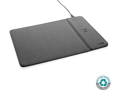 Swiss Peak RCS recycled PU 10W wireless charging mousepad