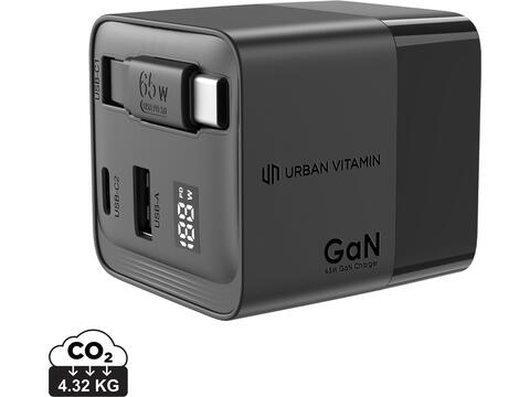 Urban Vitamin Mendocino 65W GaN charger retractable cable