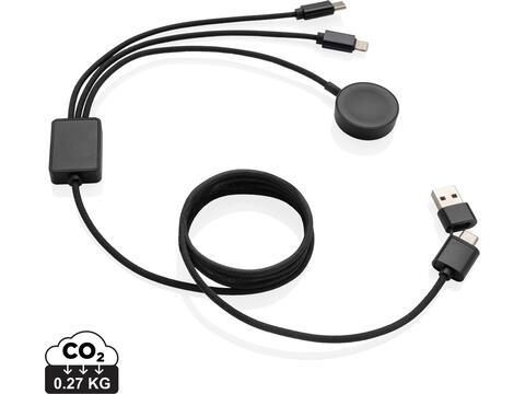 Terra RCS rPET 6-in-1 charging cable with watch charger