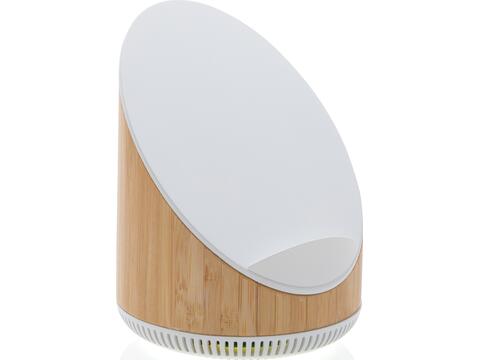 Ovate bamboo 5W speaker with 15W wireless charger