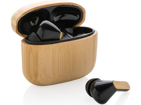 RCS recycled plastic & bamboo TWS earbuds