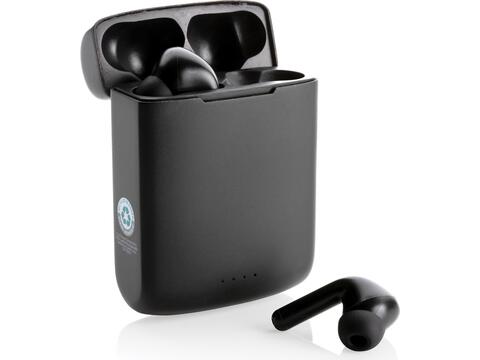 Skywave RCS recycled plastic solar earbuds