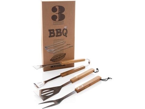 3 pcs bamboo BBQ set