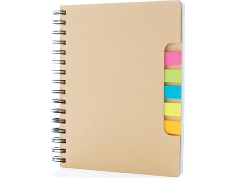 A5 Kraft spiral notebook with sticky notes