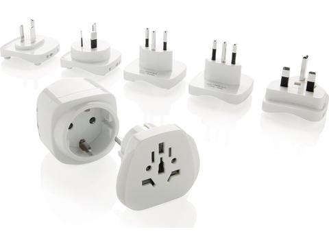Earthed world travel adapter set