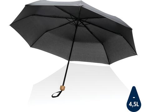 20.5" Impact AWARE™ RPET 190T Pongee bamboo mini umbrella