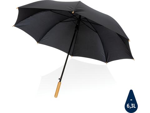 27" Impact AWARE™ RPET 190T auto open bamboo umbrella