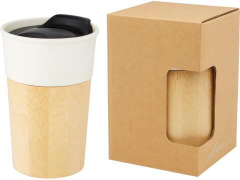 Pereira 320 ml porcelain mug with bamboo outer wall