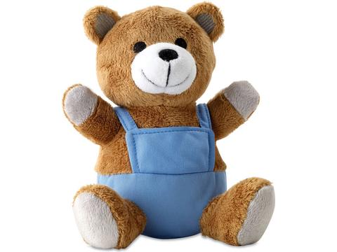 Bear plush with advertising pants