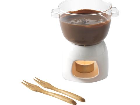 Glass chocolate fondue set