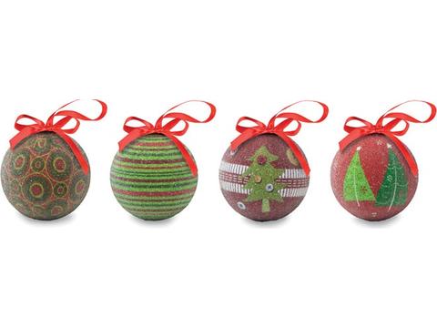 Set 4 kerstballen bedrukken