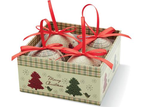 4 pc Xmas bauble set