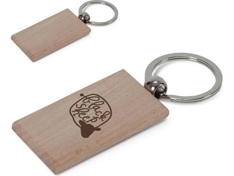 Key Ring Wood Rectangular