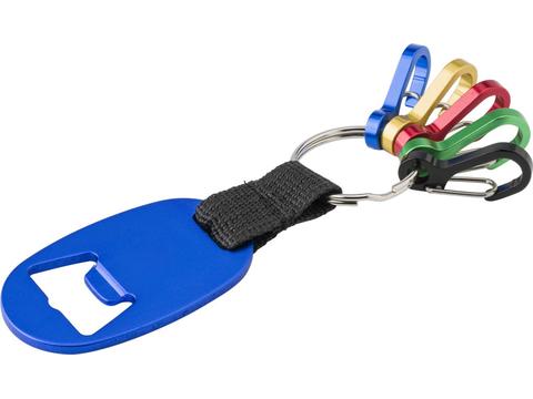 Aluminium key holder with bottle opener and carabiners