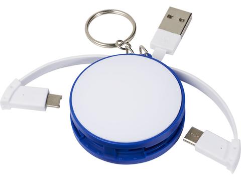 Wrap Around 3-in-1 Charging Cable with Keyring