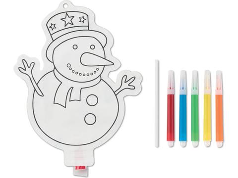 Snowman colouring balloon