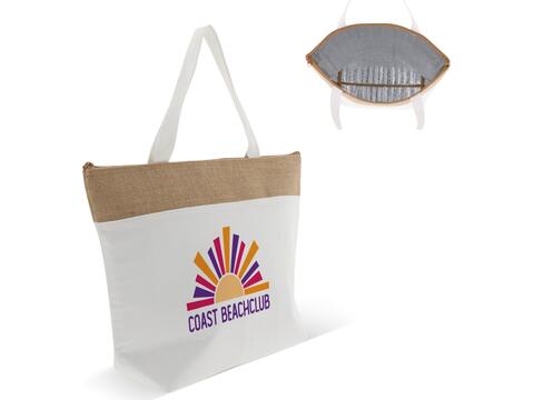 Beach cooler bag Cotton/jute 42x10x30cm