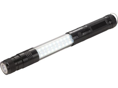 Telescopic flashlight with COB sidelight