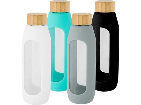 Tidan 600 ml borosilicate glass bottle with silicone grip