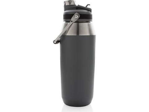 Vacuum stainless steel dual function lid bottle 1L