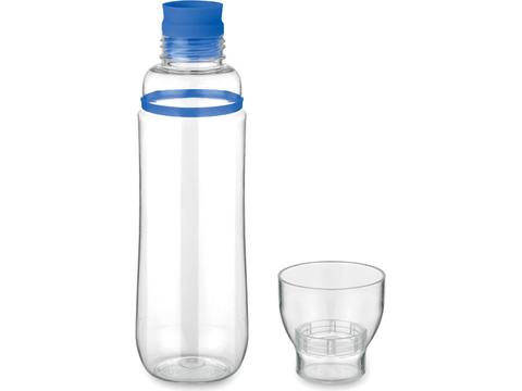 Drinking bottle with glass