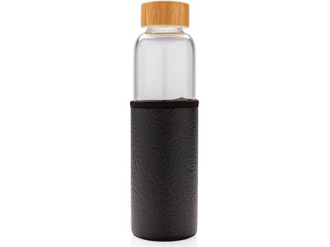 Glass bottle with textured PU sleeve - 550 ml