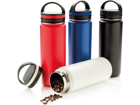 Vacuum insulated leak proof wide mouth bottle