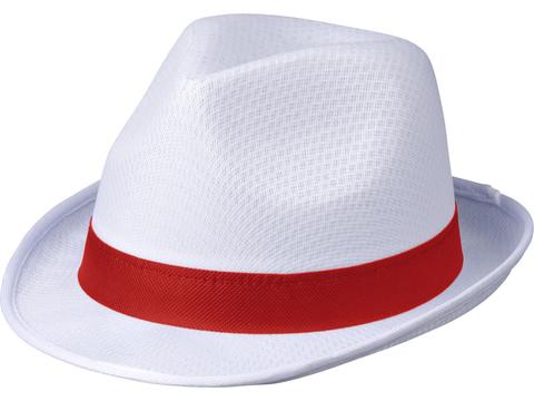 Witte Trilby hoed met gekleurd lint naar keuze