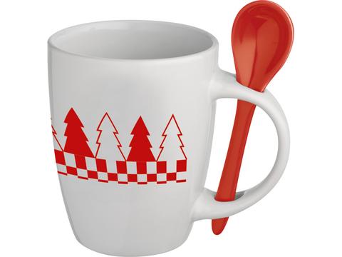 Christmas mug with spoon