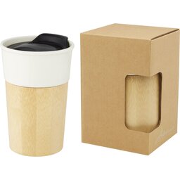 Pereira porseleinen mok met bamboe buitenwand - 320 ml