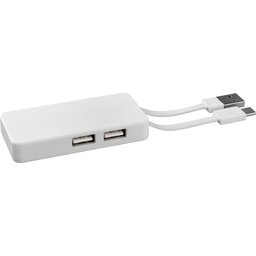 USB hub met dubbele laadkabel bedrukken