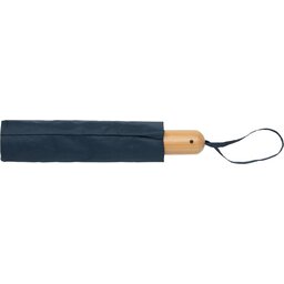 21" Impact AWARE™ RPET 190T bamboo auto open dicht paraplu-donkerblauw-gesloten achterzijde