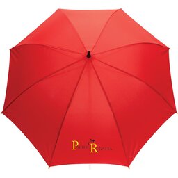 23" Impact AWARE™ RPET 190T auto open bamboe paraplu-rood-gepersonaliseerd