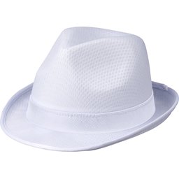 Witte Trilby hoed met gekleurd lint naar keuze