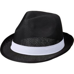 Zwarte Trilby hoed met gekleurd lint naar keuze