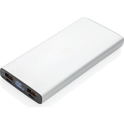 Aluminium 18W 10.000 mAh PD Powerbank -zilver