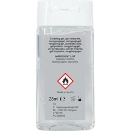 Antibacteriële Reinigingsgel Made in Europe 28 ml.-achterzijde