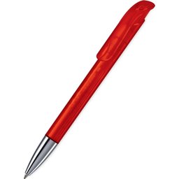 Balpen Atlas Transparant met Metalen Tip-rood