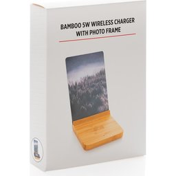 Bamboe 5W draadloze oplader met fotolijst-doosje
