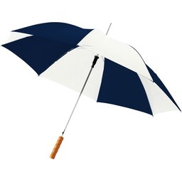 Bedrukte paraplu navy wit